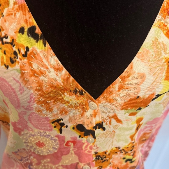 BCBGMaxAzria Pink Floral Button Down Shirt - Picture 15 of 17